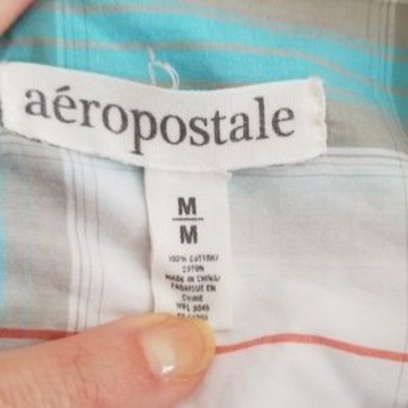 Aeropostale Turquoise Plaid button down shirt - Picture 6 of 6